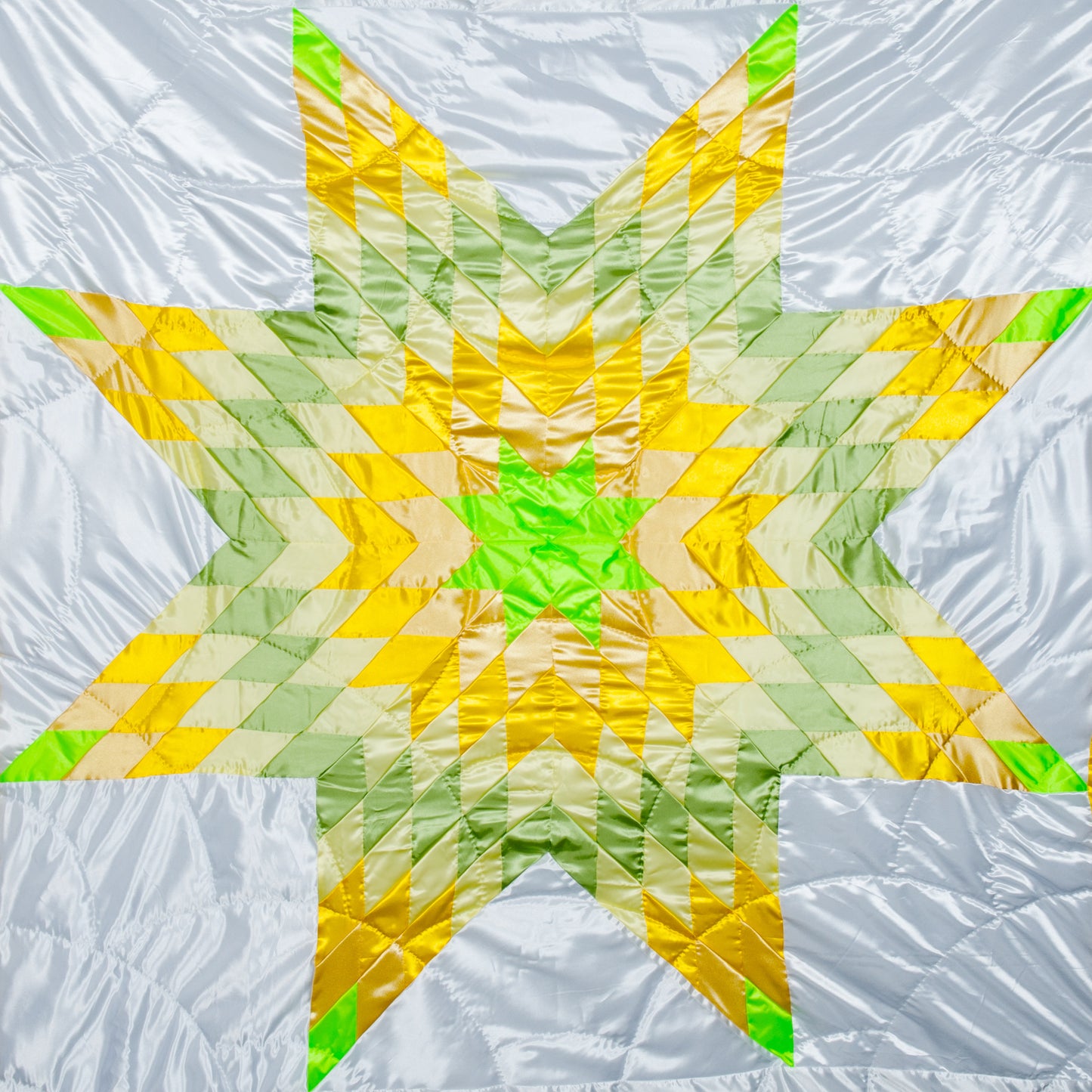 Satin Yellow Star Quilt