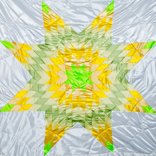 Satin Yellow Star Quilt