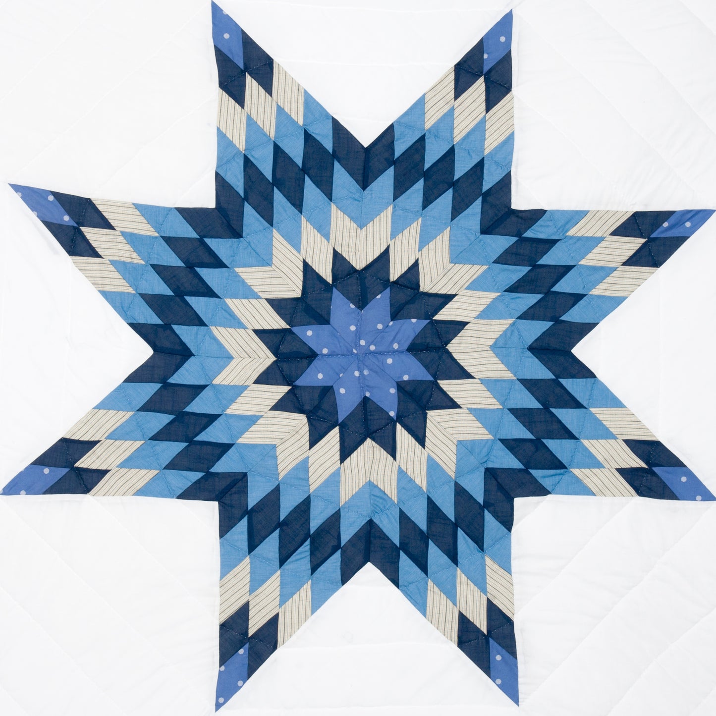 Blue Patterned Star Quilt